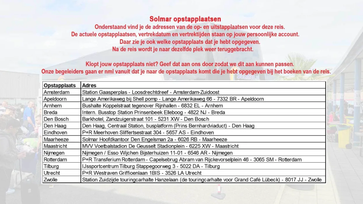 Solmar opstapplaats 2026